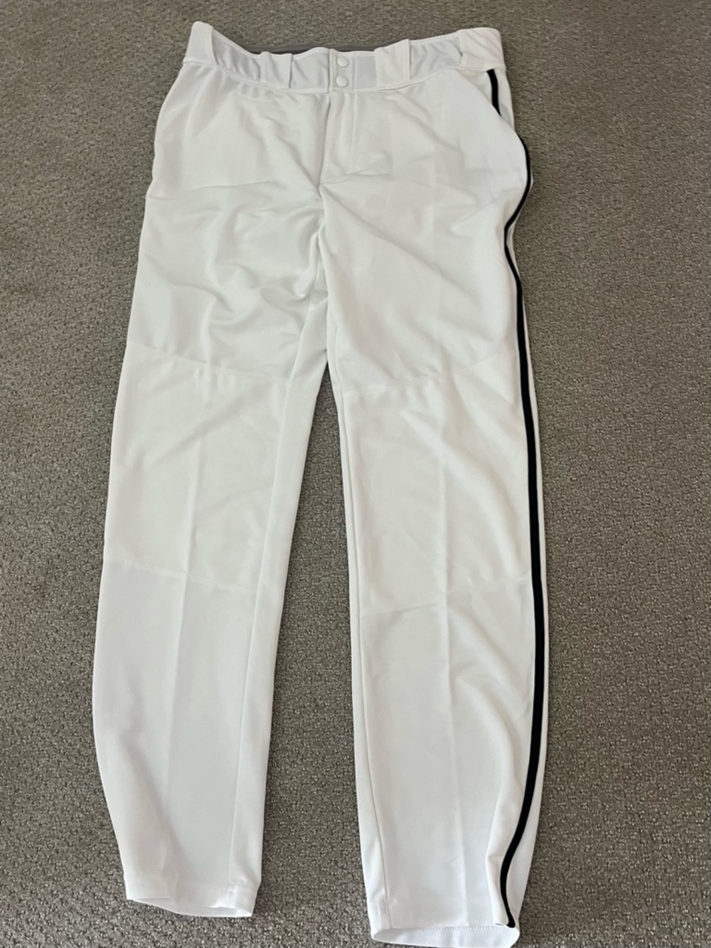 adidas White Men's Athletic Pants with Black Side Stripe